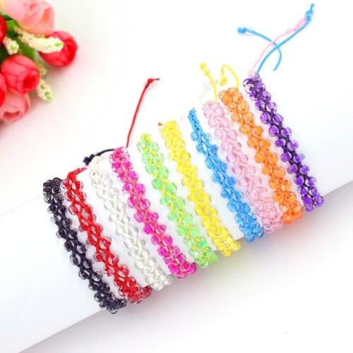 10 Colors Cords Strands Handmade Rope Braid Hemp Women Acrylic Beads Friendship Bracelet Sister Wholesale