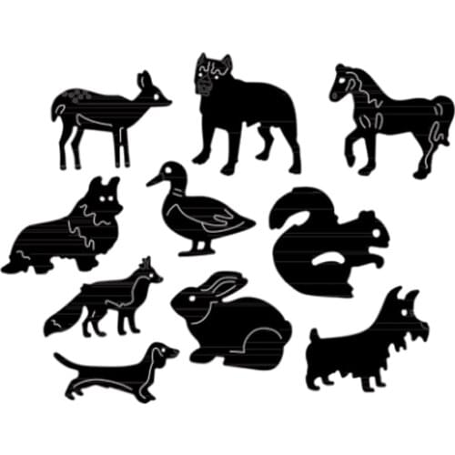 10pcs Horse fox dog rabbit deer duck animal for Scrapbooking Photo Album Decorative Embossing DIY Paper Cards Marking 2021