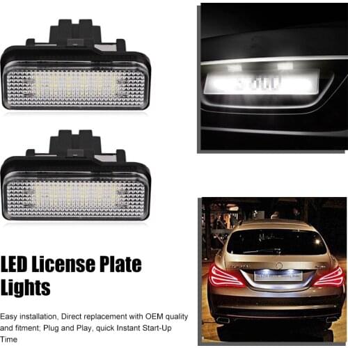 2PCS For Mercedes W211 4D W203 5D W219 R171 2D 12V Car LED License Plate Light No Error Canbus for Benz White Number Plate lamp