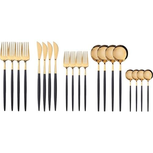 20Pcs Dinnerware Set 304 Stainless Steel Cutlery Set Knives Fork Spoons Flatware Set Home Kitchen Dinner Tableware Silverwar