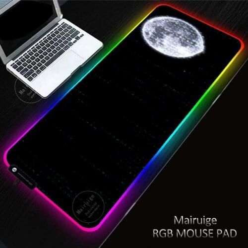 40X90CM Drop Shipping LED Light Gaming Laptop XXL Black Mouse Pad RGB Large Mousepads Keyboard Non-Slip Genshin Impact Desk Mat