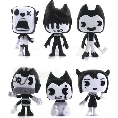 6pcs/set Cartoon The Ink Machine Figure Bendy Borris Ink Machine Model Toys Cartoon Figure Toys Kids Gifts