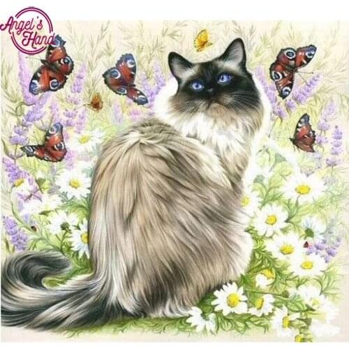 DIY Diamond Painting Cross Stitch Butterfly cat Art Rhinestones Crystal Needlework Diamond Embroidery Full Diamond Decorative