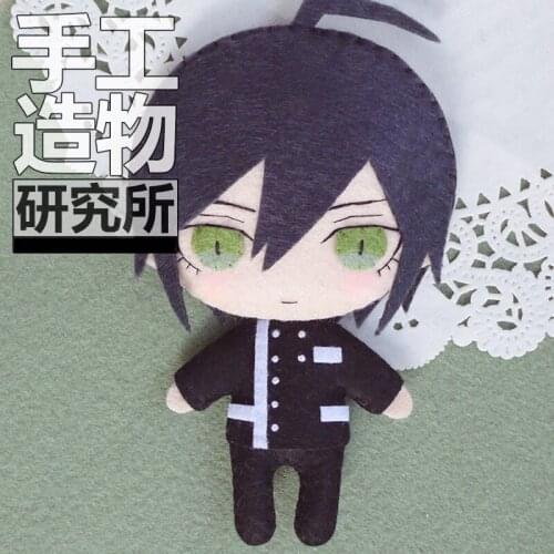 Anime Danganronpa Saihara Shuichi 12cm Mini Keychain Doll Handmade Toys Stuffed Plush Toy DIY Doll Material Pack Kids Gift