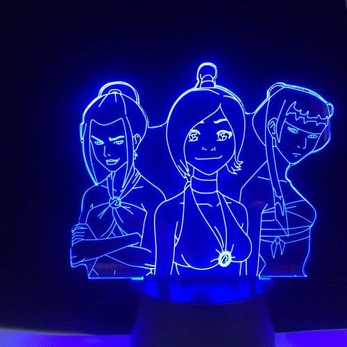 Avatar The Last Airbender Acrylic Led Night Light for Kids Birthday Gift Child Bedroom Decor Nightlight Ty Lee 3d Lamp
