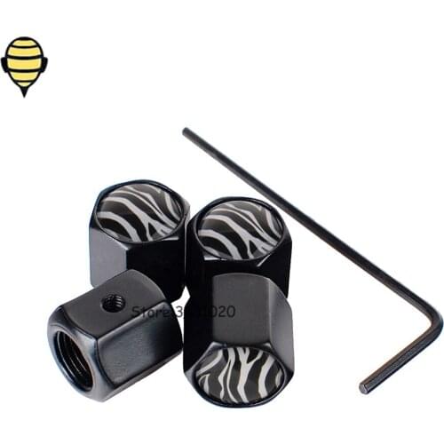 Car Styling Auto Wheels Sticker Tire Valve Stem Caps for Zebra Pattern for Renault Opel Citroen Smart Toyota Yaris RAV4 Skoda