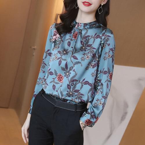 AZTERUMI Womens Silk Shirts