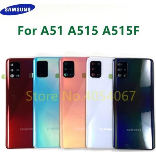 For SAMSUNG Galaxy A51 A515 A515F A515FN/DS Battery Case Door Back Cover Plastic Housing Rear Lid Shell Parts With Camera Lens