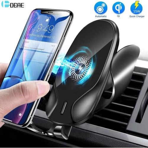 Wireless Car Charger Mount Automatic Clamping 15W Qi Fast Charging Air Vent Phone Holder For iPhone 12 11 XR X 8 Samsung S20 S10