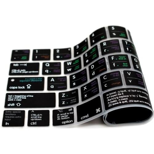 For Macbook Pro 13 retina with Touch bar A1706 Pro 15 A1707 2016 VIM VI Shortcut Keyboard Cover Skin Protector