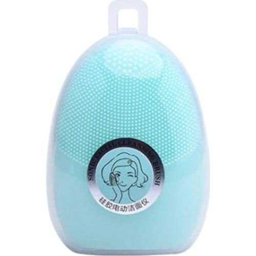 Q1QD Silicone Electric Facial Cleansing Brush Ultrasonic Waterproof Skin Cleanser Pore Cleaner Battery Powered Washing Maching