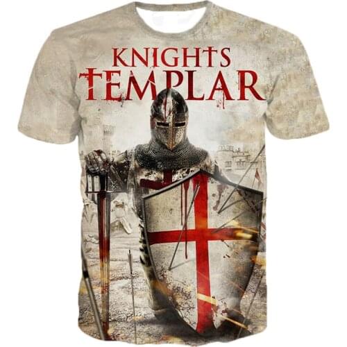 Hot sale Knight templar mens t-shirt 3D print casual fashion cool tee shirt homme O-neck short sleeve oversized t shirt top tee
