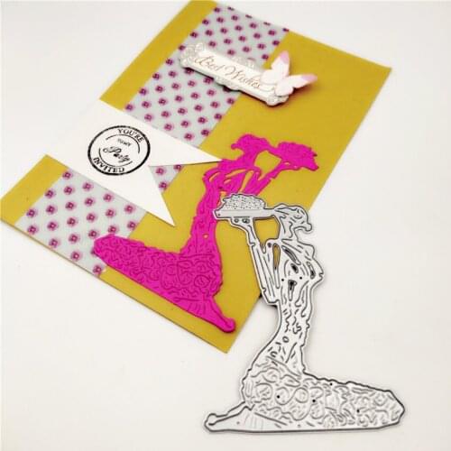 Kneeling Maid Metal Cutting Dies Decoration Scrapbook Paper Craft Knife Mould Blade Punch Dies Embossing Die Cutter
