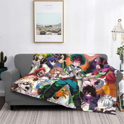 My Hero Academia Blankets Fleece Spring Autumn Manga Portable Super Warm Throw Blankets for Sofa Car Rug Piece