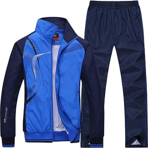 XIYOUNIAO new Mens Set Spring Autumn Men Sportswear 2 Piece Set Sporting Suit Jacket+Pant Sweatsuit Men Clothing Tracksuit Set