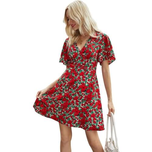 Красные летние платья MXPZSP China At AliExpress