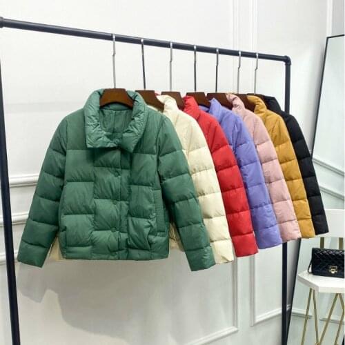 New Winter Women Ultra Light Down Jacket Female Stand Collar Coat Down Jackets Ladies Weightless Parkas Warm Puffer Jacket Q93