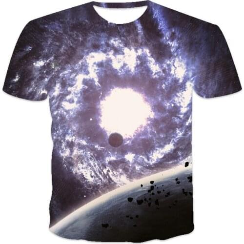 2021 summer new best-selling oversized loose short-sleeved dream star print O-neck mens T-shirt