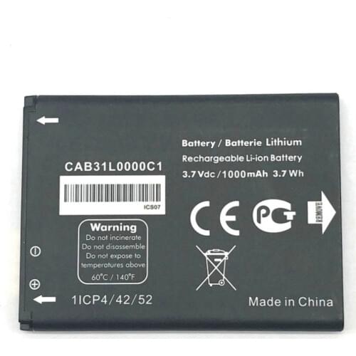 New CAB31L0000C1 CAB310000C2 1000mAh battery For Alcatel i808 TCL T66 A890 mobile phone