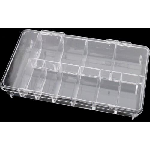 Clear Empty Compartments False Nail Art Tips Cell Storage Box Container Case