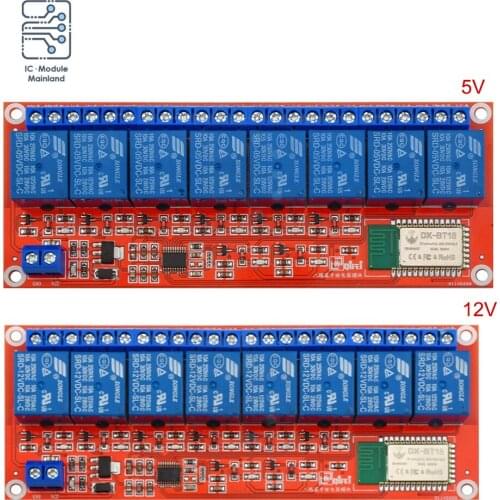 8 Channel 5V 12V Bluetooth Relay Module Wireless Control Switch for Smart Home Mobile Phone App Control Relay Module