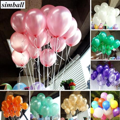 Pink Balloons 100pcs/lot 10 Inch 1.5g Latex Pearl Balloons Inflatable Wedding Decoration Air Balls Happy Birthday Party Supplies
