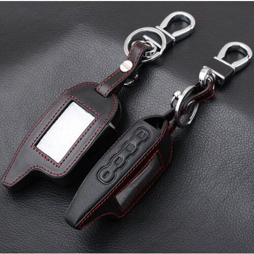 Russian version M100/M7 Leather case for Scher-khan Magicar 7 8 9 10 11 12 LCD two way car alarm system m7 Key cover