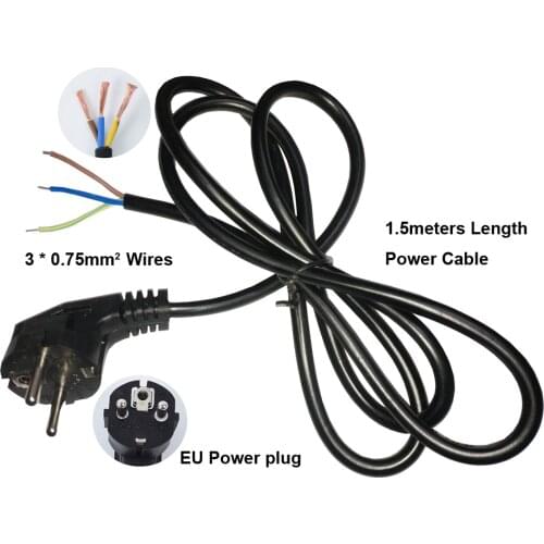 EU Plug Power Cord VDE AC 1.5M Transformer Power Supply Input Extension Cable PVC 3 wires LED Lighting Electronics Extend Wire