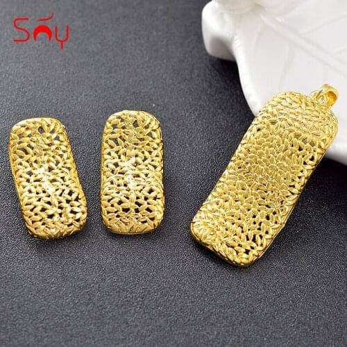 Sunny Jewelry Bomehia Jewelry Set For Women Earrings Pendant Necklace Square Fashion Jewelry Findings For Wedding Jewelry Gift