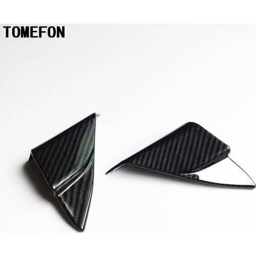 TOMEFON ABS Matte Carbon Fiber Paint For Toyota Camry XV70 2017 2018 a Pillar Inner Front Door Triangle Cover Interior Trim