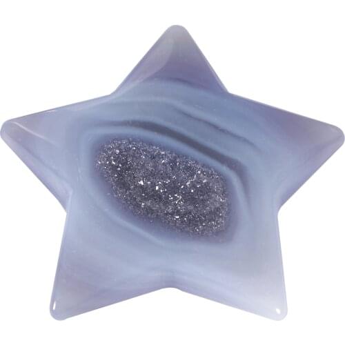 TUMBEELLUWA Natural Crystal Agate Geode Flower Star Shaped Cluster Healing Druzy Stone Mineral Specimen For Room Decor Gift