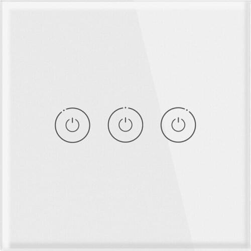 NEW EU Standards Smart Switch No Neutral Wire Touch Toughened GlassWall Switch Panel With Night Fluorescence Indicator Light