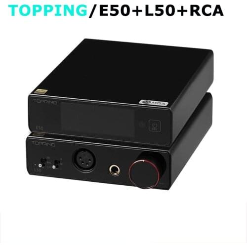 TOPPING E50 Hi-Res ES9068AS dac MQA FULL Decode+TOPPING L50 NFCA Headphone Amplifier SE+BAL Input Audio Amp 6.35mm/XLR Output