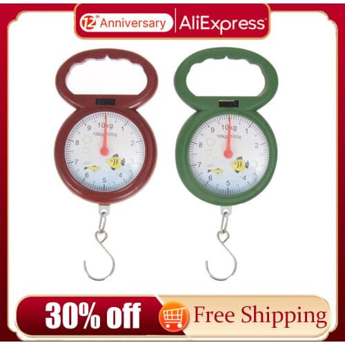 10kg Weighing Portable Numeral Pointer Spring Balance Hanging Scale Light Weight Compact Structure Easy to Carry Durable
