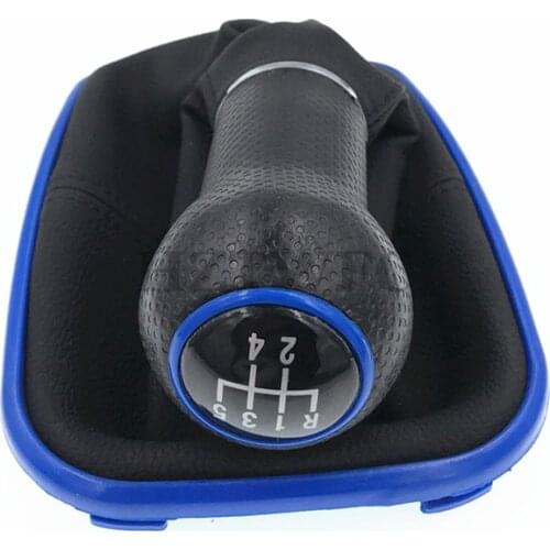 High Quality 5 Speed Blue Car Gear Shift Knob Lever Shifter Gaitor Boot For VW 1999-2004 Golf 4 IV MK4 GTI R32 For Bora Jetta MT