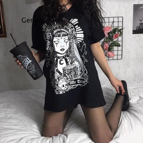 Printed Street Tide Summer Womens New O-Neck Short Sleeve Loose Long Bottoming Shirt T-Shirt Fashion Tees Female Tops