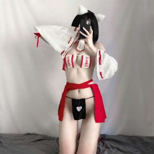 Womens Sexy Sleepwear Hot Erotic Witch Cosplay Kimono Costumes Cute Kawaii Japanese Lingerie Sexy Skirt for Sex Slutty Skirt