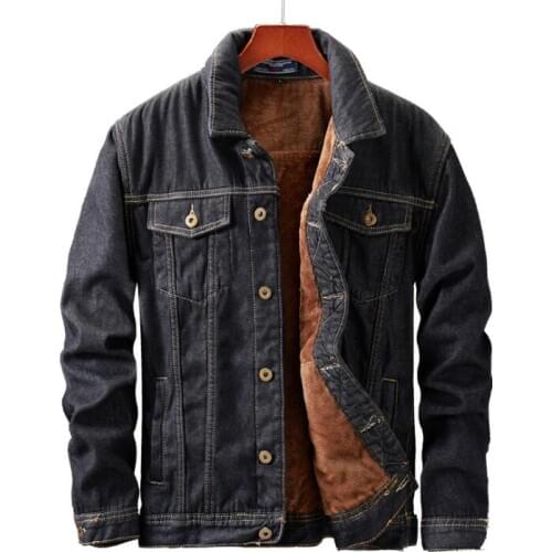 Winter Men Jacket And Coat Warm Fleece Denim Jacket Fashion Mens Jean Jackets Outwear Male denim jacket