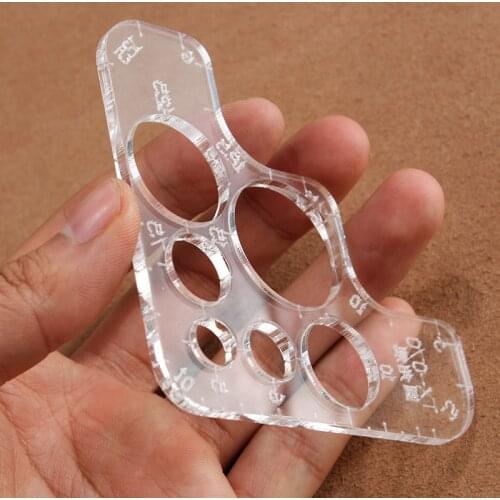 1Pcs Acrylic Round Corner DX20 Manual DIY Ruler For Handmade DIY Sewing Tool 90*90mm