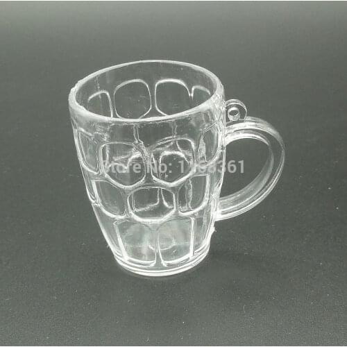 1pcs/lot Clear flower pattern beer cup imitation PVC Plastic glass 42mm Artificial Parfait Cups Miniature Food Deco Part A012-10