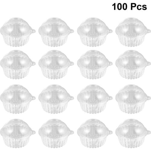 100pcs Plastic Cup Cake Boxes And Packaging Box Pastries Sushi Boxes Exquisite Transparent Puff Hamburger Cupcake Boxes Party
