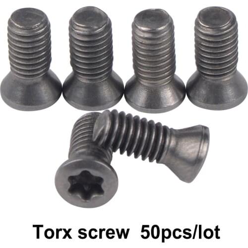 50 pcs/lot M1.8 M2 M2.5 M3 M3.5 M4 M5 M6 torx screw for carbide turning inserts CNC lathe tool accessory alloy steel 12.9