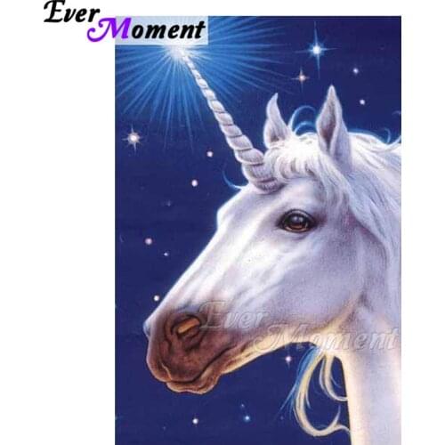 Ever Moment Diamond Painting Handmade Unicorn Picture Of Rhinestone Full Square Drill Decoration Diamond Embroidery ASF1558