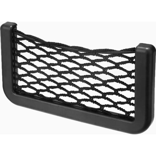 Car Styling Black Car Seat Storage Pocket Phone Storage Net Stick-on Cars Organizer Mesh Bag