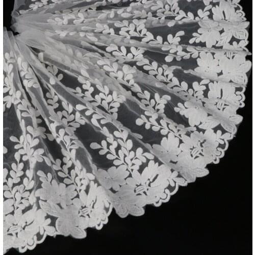 Free Shipping 15 yards/lot Lace Ribbon Tape Lace Trim Fabric DIY Embroidered Net Lace Trim Cord For Sewing Decoration LS016