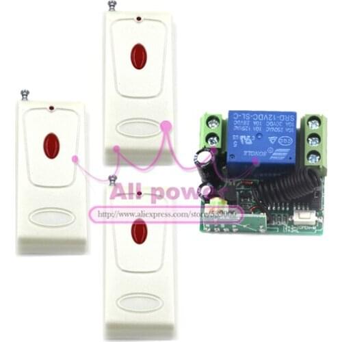Free Shipping DC12V 10A 1 Channel RF Wireless Remote Control Switch/Radio Controlled Switch System Receiver&Transmitter