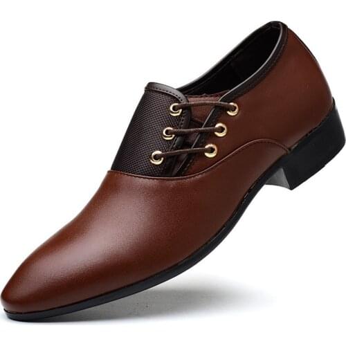 Big Size 38-48 Fashion Men Formal Shoes Man Wedding Dress Shoes Pointed Toe Oxfords Shoes British Lace-up Mens Shoes