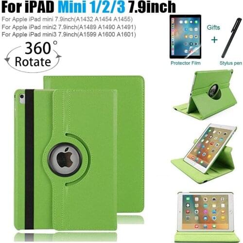 360 Degree Rotating Stand Cover For iPad Mini 1 2 3 Case PU Leather Smart Flip Capa For Funda iPad Mini 2 Case Cover Sleep/Wake