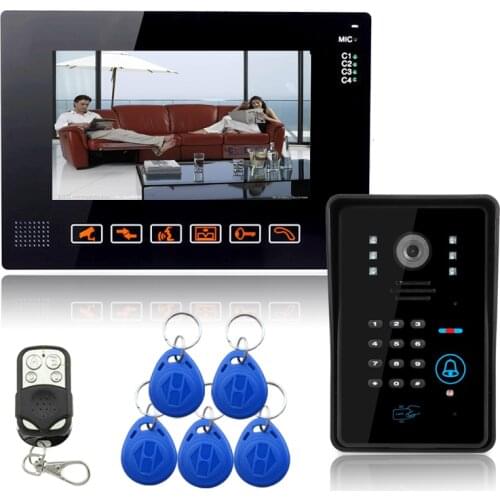 Intercom doorbell camera Kit 9" LCD Door Monitor Video Intercom Home Door Phone Supported password/ID/Remote control open lock
