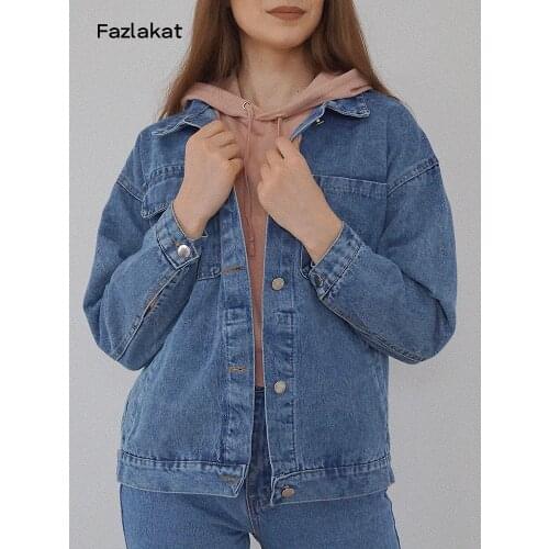 Женские джинсовые куртки FAZLAKAT China At AliExpress